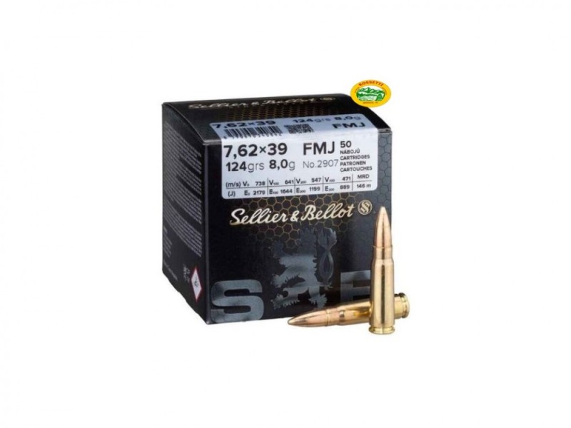 SELLIER & BELLOT munizioni cal.7,62x39 FMJ 124 gr conf.50pz