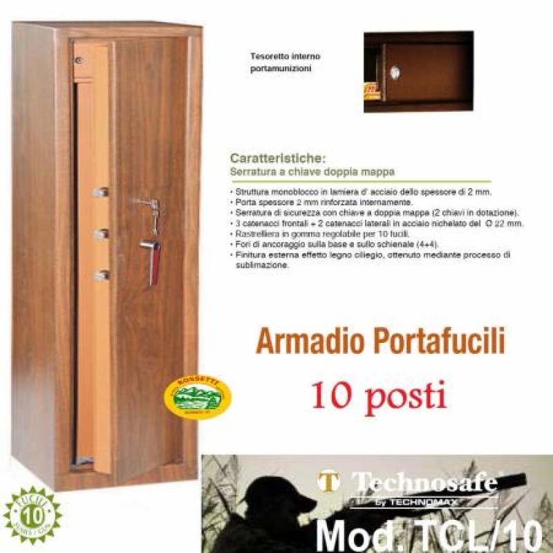 TECHNOMAX Armadio 10 posti TCL tipo legno ciliegio