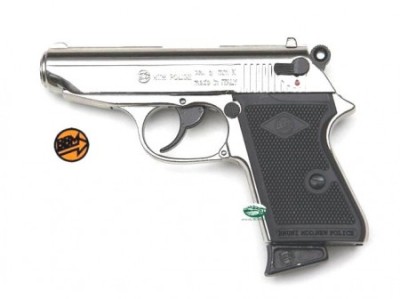BRUNI Pistola a salve NEW POLICE NICKEL 8 mm