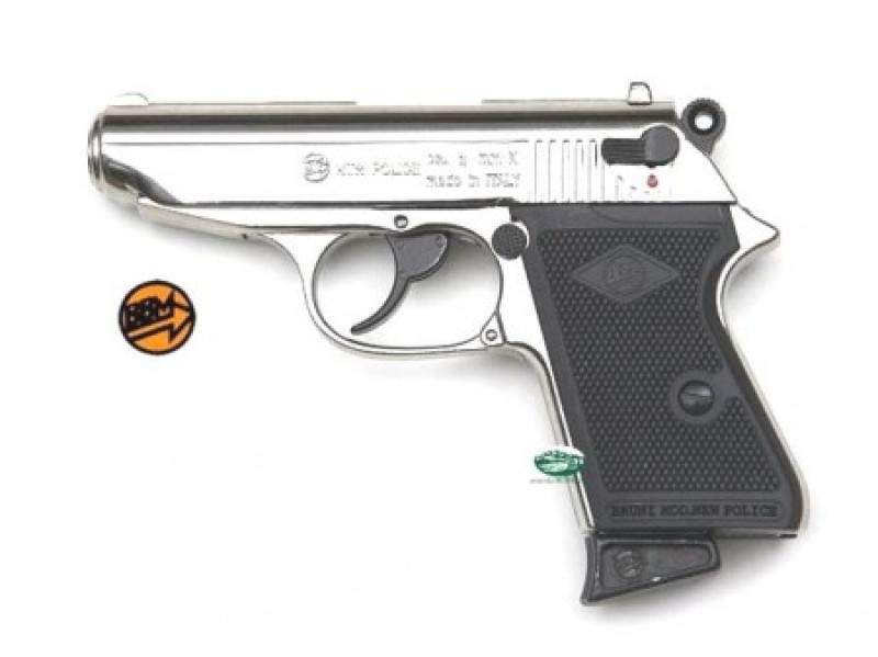 BRUNI Pistola a salve NEW POLICE NICKEL 8 mm