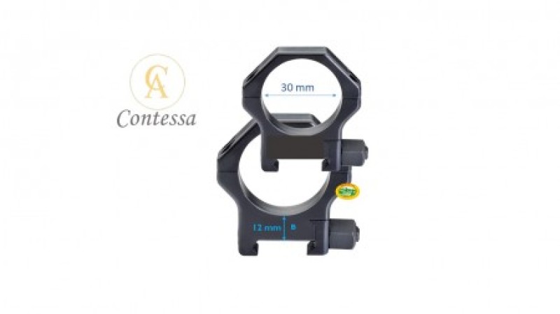 CONTESSA anelli Picatinny acciaio 30 mm H12 mm