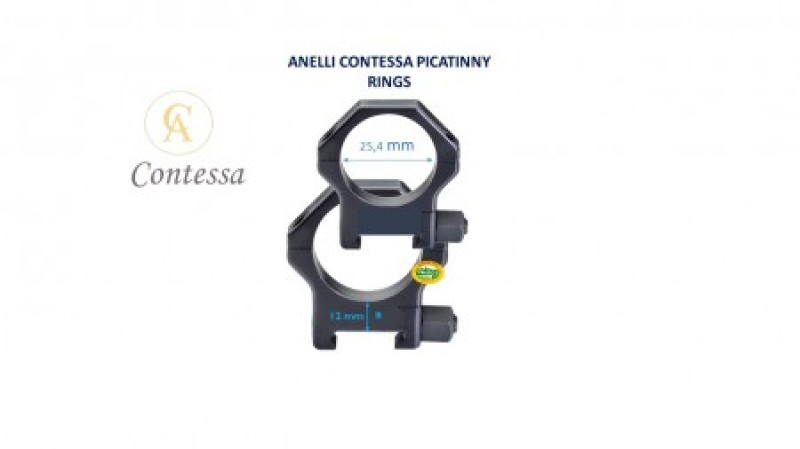 CONTESSA ANELLI PICATINNY RINGS 1 pollice (25,4) H 12MM