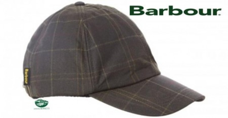 BARBOUR Cappello wax con tesa tartan 