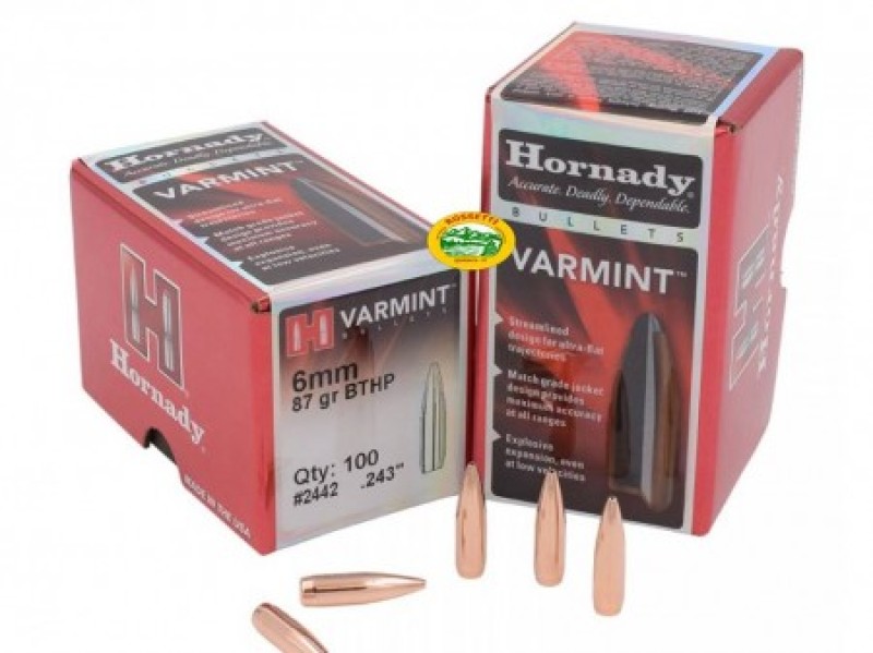 HORNADY palle VARMINT cal.6 mm 87gr. BTHP - 2442