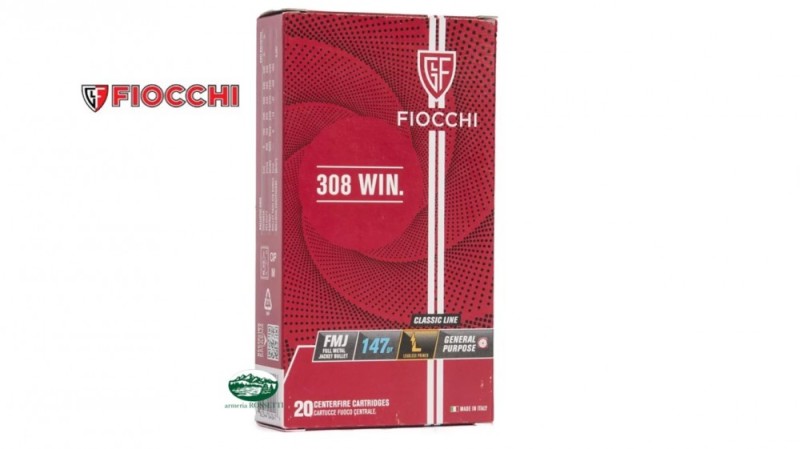 FIOCCHI munizioni cal.308 win palla FMJ 147gr LL