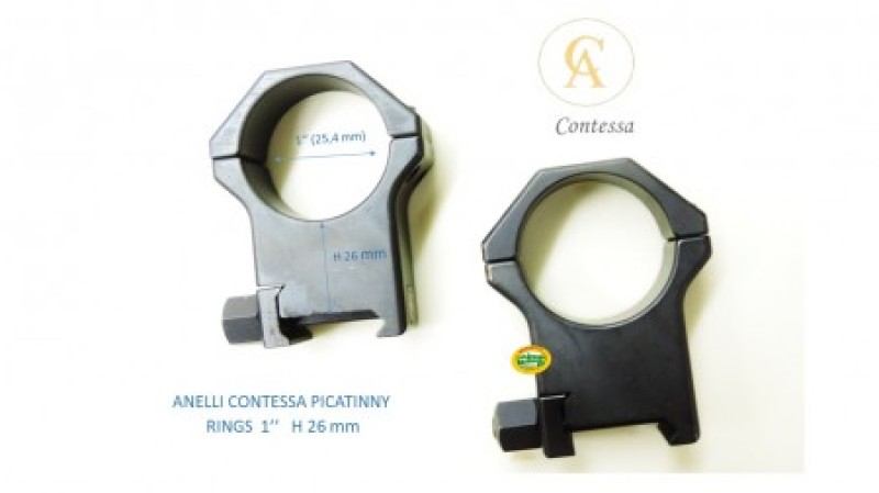 CONTESSA Anelli  Picatinny Rings 1 pollice (25,4) H 26 mm