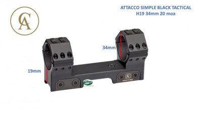 CONTESSA anelli simple black tactical 34 mm H19 - 20 moa - SBTFX03/20