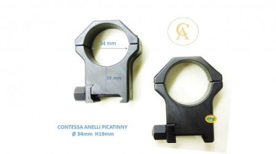 CONTESSA Anelli picatinny diametro 34 mm H19 mm 