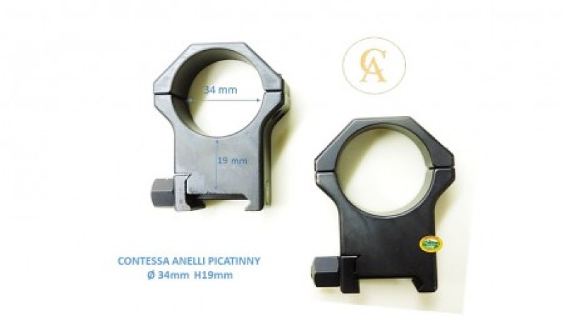 CONTESSA Anelli picatinny diametro 34 mm H19 mm 