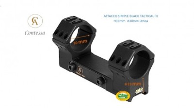 CONTESSA anelli simple black tactical FX 30 mm H19 - 0 moa - SBTFX02