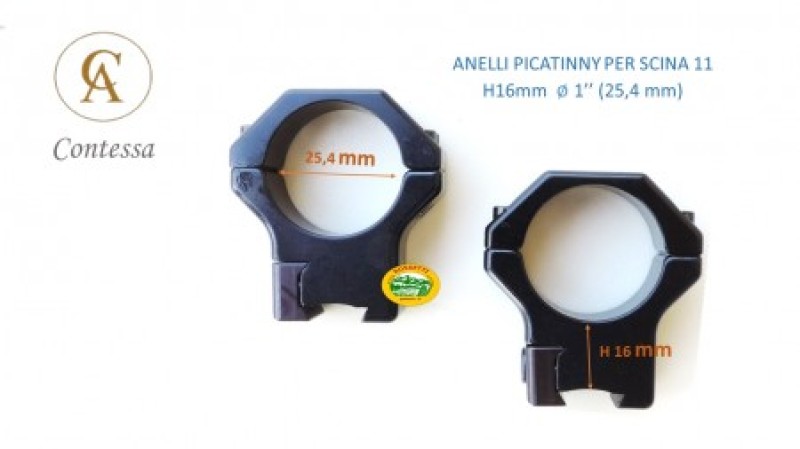 CONTESSA Anelli diametro 1 pollice H16mm per scina 11mm