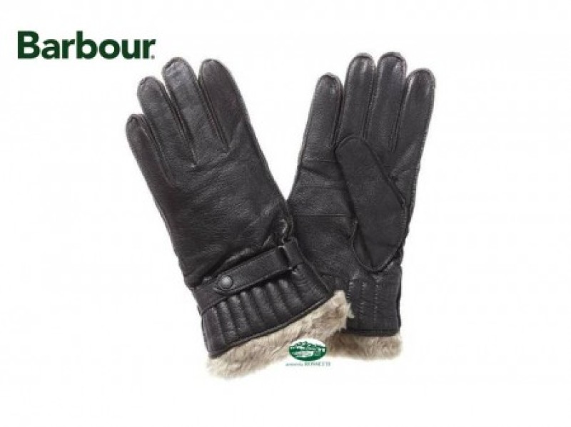 BARBOUR Guanti pelle uomo dark brown