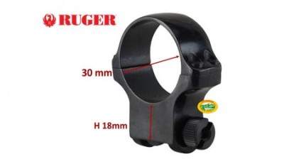 RUGER Anello acciaio 30 mm extra alto 6B30