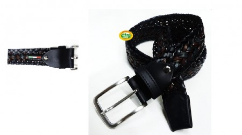 BULE Cintura pelle intrecciata bicolore 