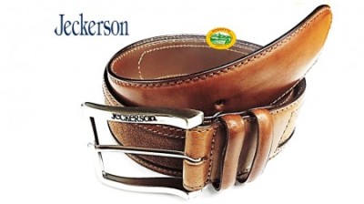 JECKERSON Cintura marrone in pelle con toppa 