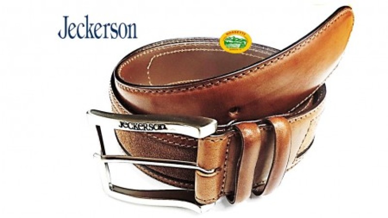 JECKERSON Cintura marrone in pelle con toppa 