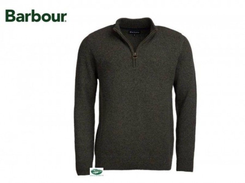 BARBOUR maglia TISBURY mezza zip verde