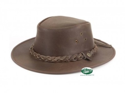 FAUSTMANN Cappello australiano in pelle marrone