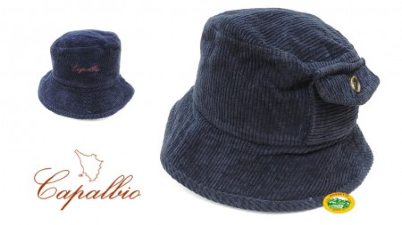 CAPALBIO Cappello alla pescatora velluto blu