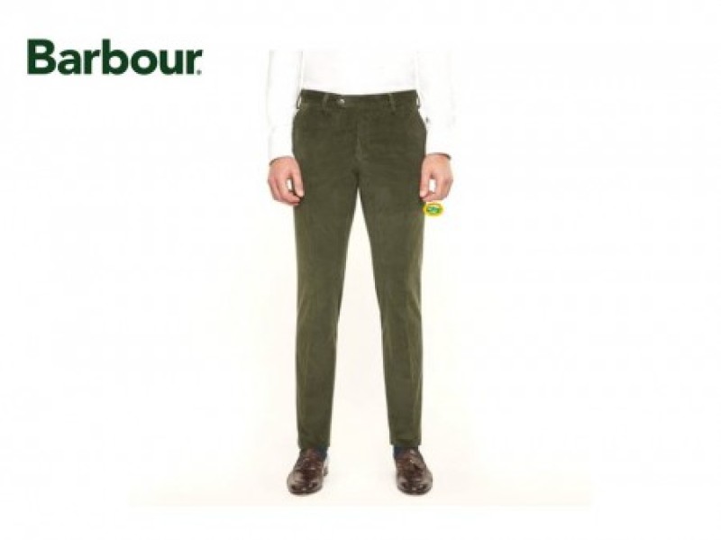 BARBOUR Pantaloni chino velluto verde