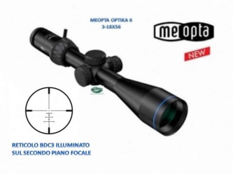 MEOPTA MEOPRO OPTIKA 6  3-18x56 RD SFP reticolo BDC3 illuminato