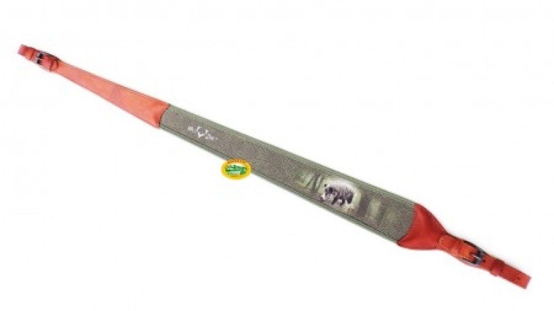 RA SPORT Bretella per carabina in pelle e neoprene CINGHIALE