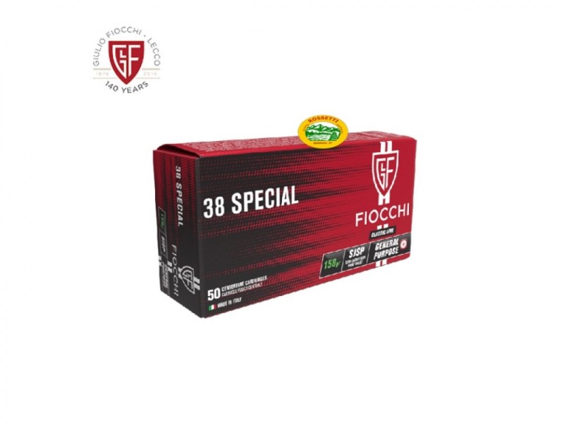FIOCCHI Munizioni cal.38SP SJSP 158gr