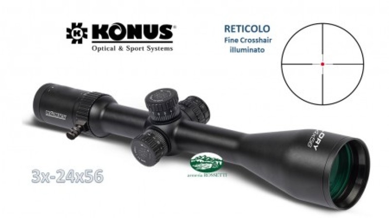 KONUS GLORY 3-24X56 Reticolo Fine Crosshair illuminato 07189