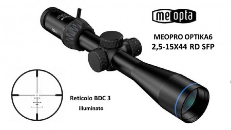 MEOPTA MEOPRO OPTIKA 6 2,5-15x44 RD SFP reticolo BDC 3 illuminato