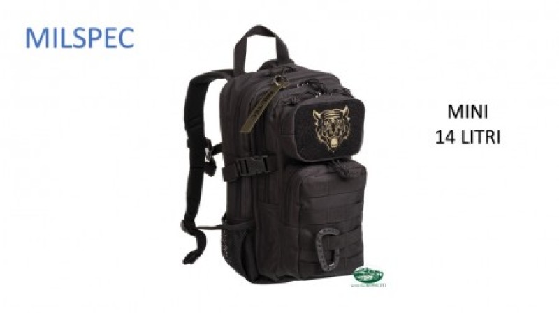 MILSPEC Zaino Tactical Mini nero 14 litri