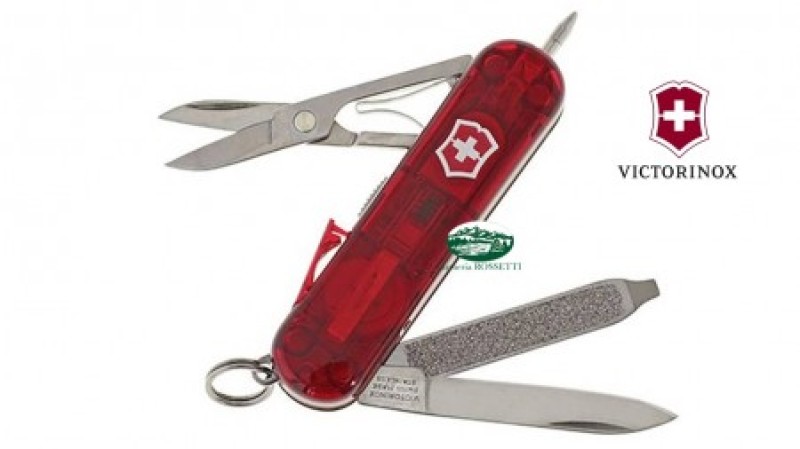 VICTORINOX Coltello Multiuso Signature Lite rosso trasparente 