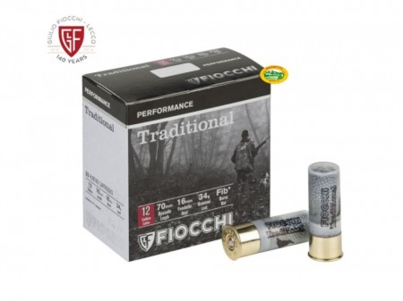 FIOCCHI cartucce TRADITIONAL feltro cal.12 gr.34 pb.8