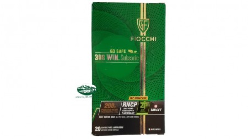 FIOCCHI munizioni cal.308 Win Subsoniche palla RNCP 200 gr