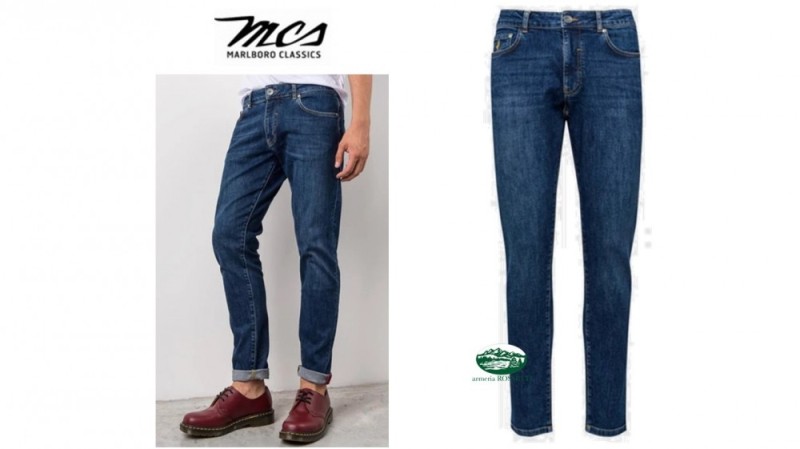 MCS Jeans Cinque Tasche in Denim Lavaggio Blu Scuro Slim Fit 05024