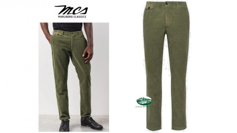 MCS  Pantaloni chino in velluto di cotone slub effetto 
