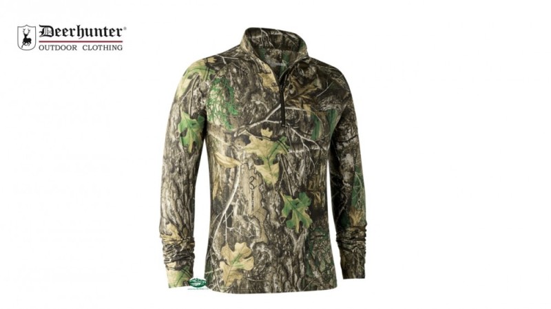 DEERHUNTER Maglia mezza zip bosco