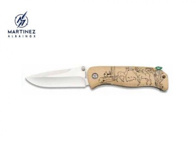 ALBAINOX Coltello legno inciso cervo