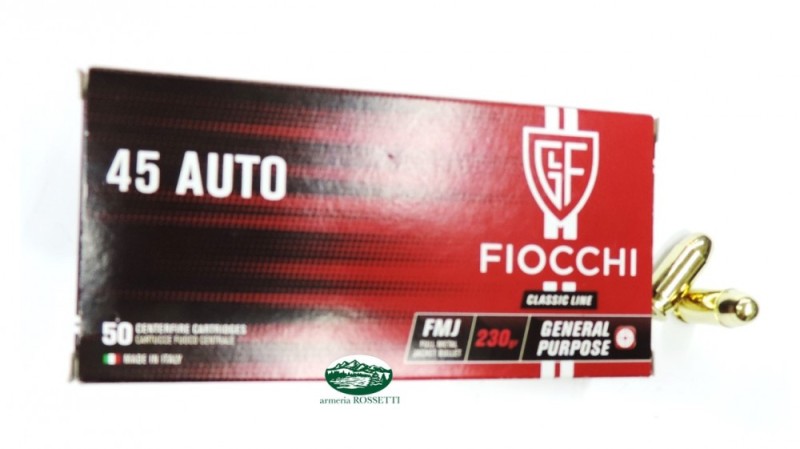 FIOCCHI Munizioni cal.45 Auto FMJ 230gr. conf.50pz.