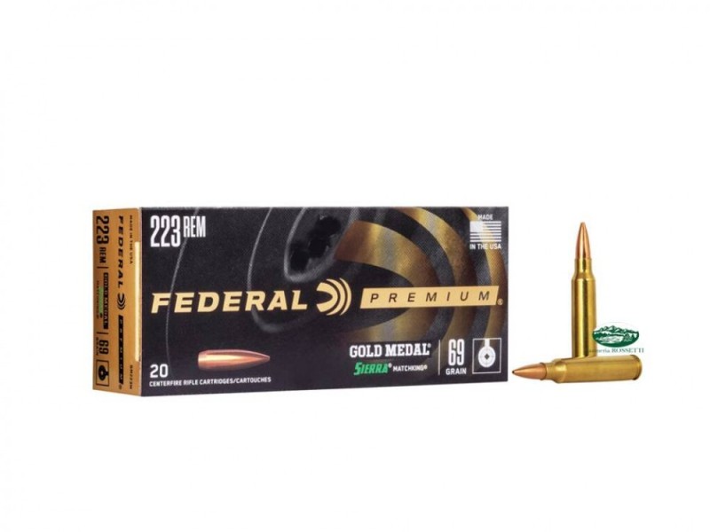FEDERAL munizioni Gold medal 223 rem 69 gr BTHP Sierra GM223M