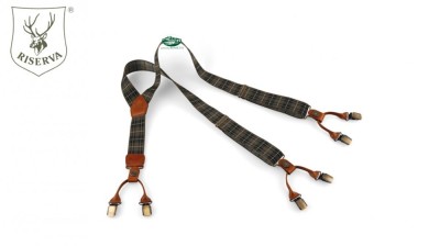 RISERVA Bretelle motivo tartan verde R1865