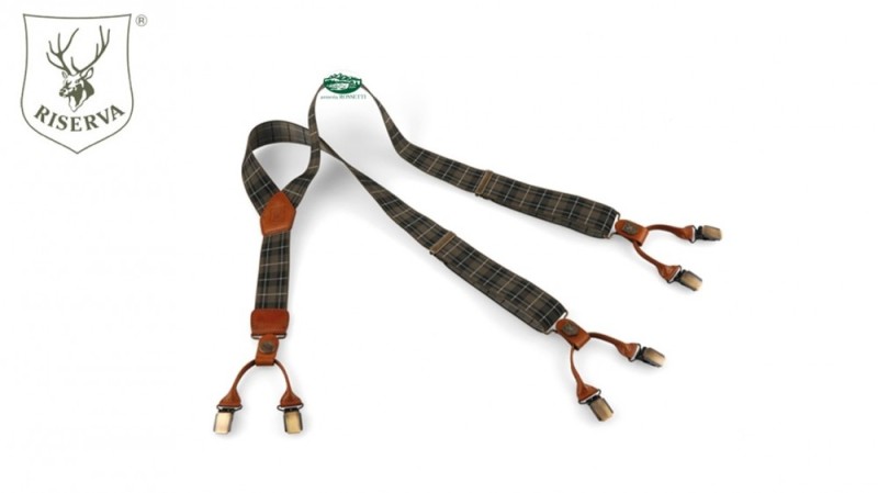 RISERVA Bretelle motivo tartan verde R1865