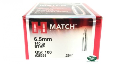 HORNADY Palle cal.6,5 BTHP MATCH 140gr - 26335