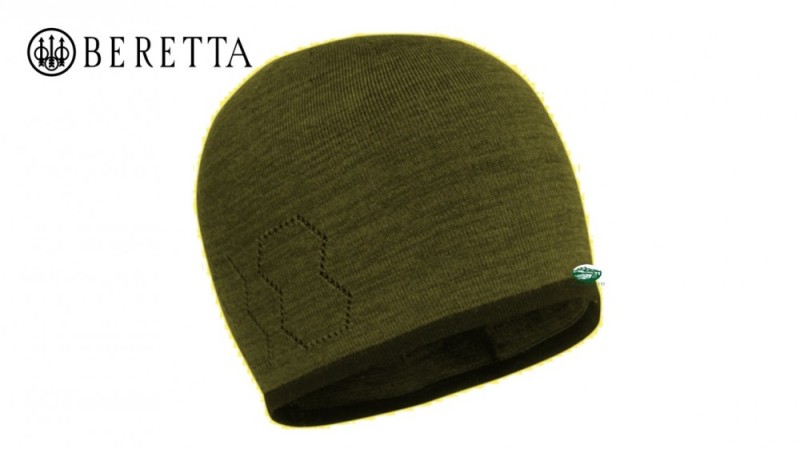 BERETTA Cappello lana merino verde melange BC841