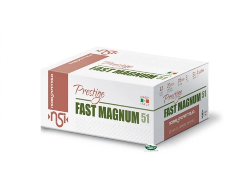 NOBEL cartucce PRETIGE FAST MAGNUM 51 cal.12 pb.3 Speciale Colombaccio