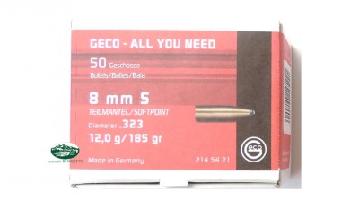 GECO palle TEILMANTEL cal.8 mm gr.185 Conf. 50 Pz. 2145421