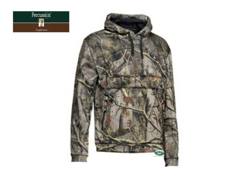 PERCUSSION Giacca Hooded Sweatshirt mimetica 15165