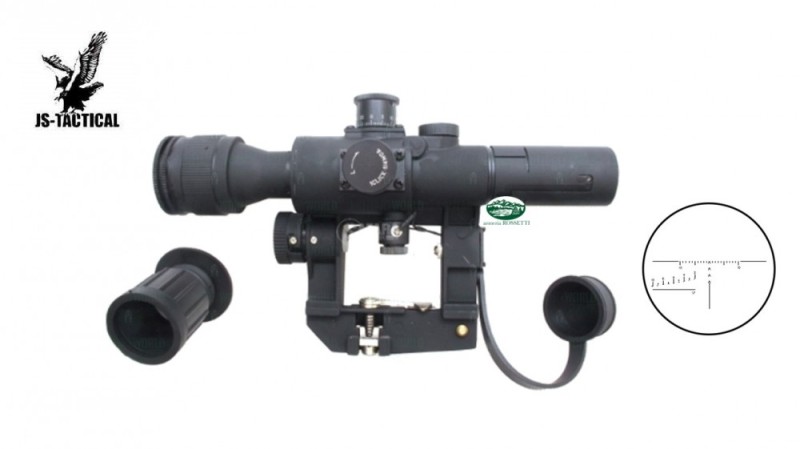 JS TACTICAL Ottica SVD 4X reticolo luminoso attacco per slitta AK/SVD/FPK