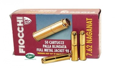 FIOCCHI munizioni cal.7,62 Nagant FMJ 98gr.