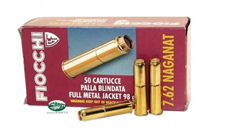 FIOCCHI munizioni cal.7,62 Nagant FMJ 98gr.