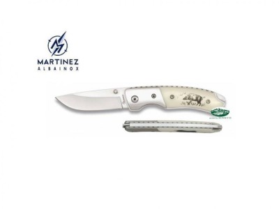 ALBAINOX Coltello Martinez in osso inciso cinghiale